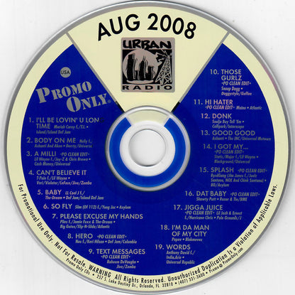 Various : Promo Only Urban Radio: August 2008 (CD, Comp, Promo)