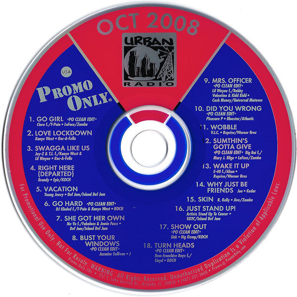 Various : Promo Only Urban Radio: October 2008 (CD, Comp, Promo)
