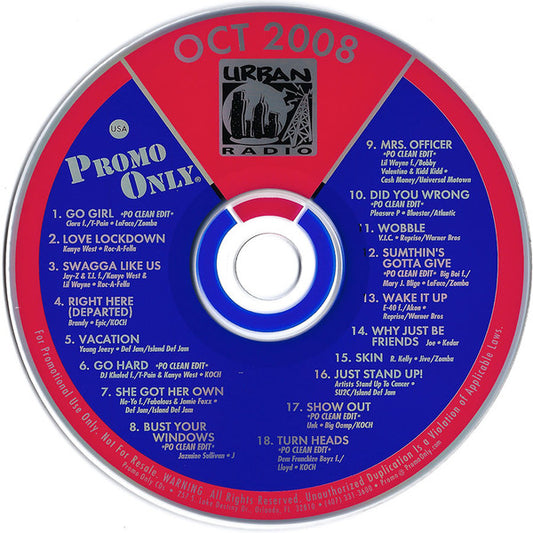 Various : Promo Only Urban Radio: October 2008 (CD, Comp, Promo)