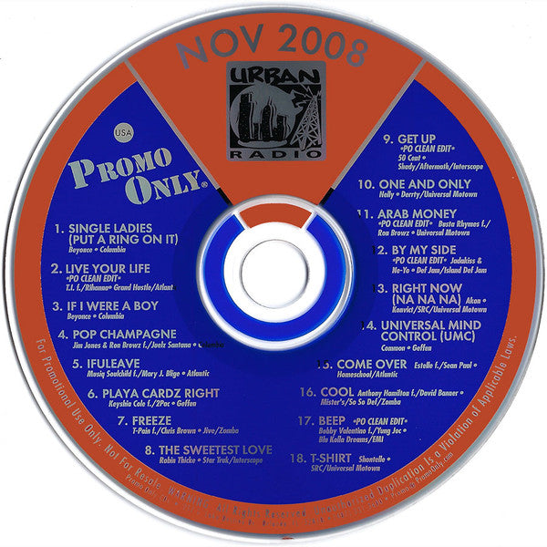Various : Promo Only Urban Radio: November 2008 (CDr, Comp, Promo)