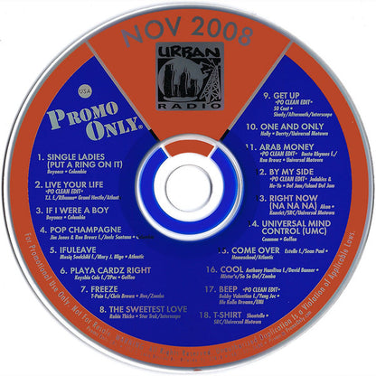 Various : Promo Only Urban Radio: November 2008 (CDr, Comp, Promo)