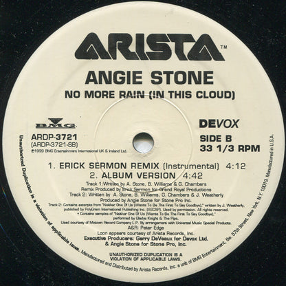 Angie Stone : No More Rain (In This Cloud) (Remix) (12", Single, Promo)