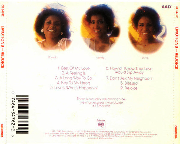 The Emotions : Rejoice (CD, Album)