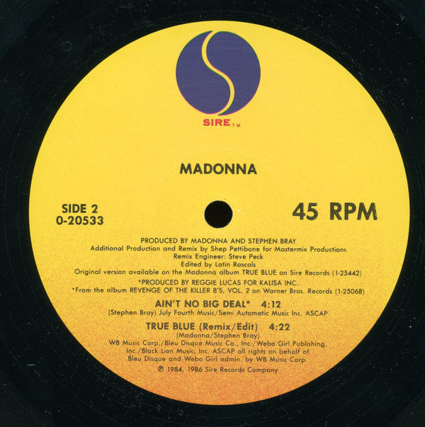 Madonna : True Blue (12", Maxi, All)