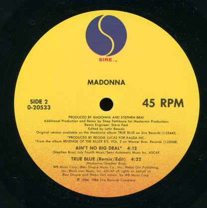 Madonna : True Blue (12", Maxi, All)