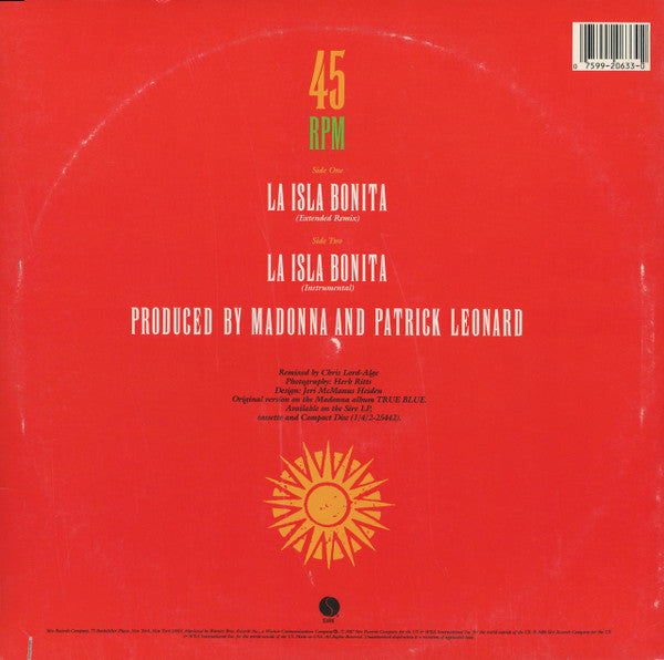 Madonna : La Isla Bonita (12", Maxi, All)