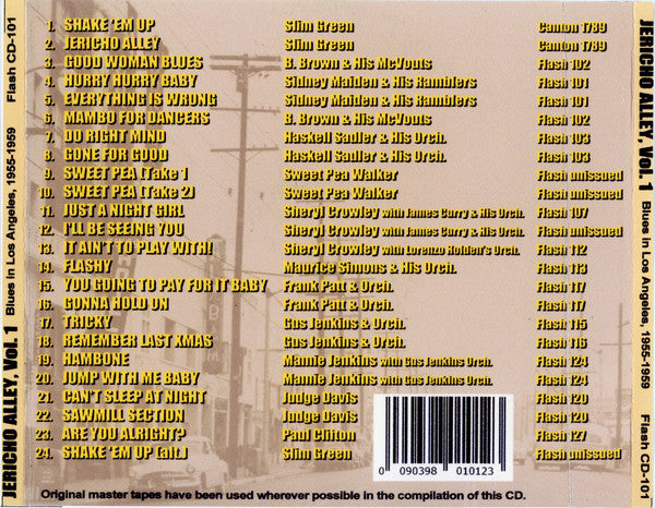 Various : Jericho Alley Volume 1 Blues In Los Angeles, 1955-1959 (CDr, Comp, Unofficial)