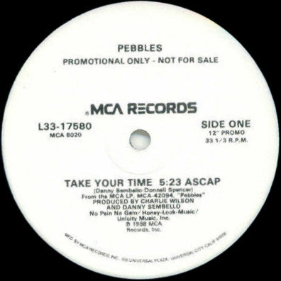 Pebbles : Take Your Time (12", Promo, Glo)