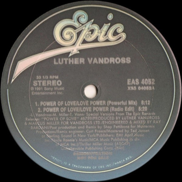 Luther Vandross : Power Of Love / Love Power (12" Power Mixes) (12", Promo)