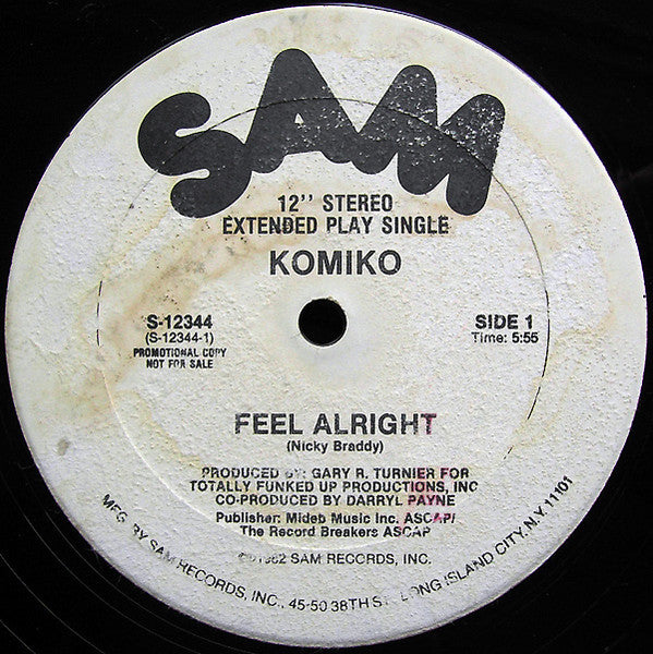 Komiko : Feel Alright (12", Promo)