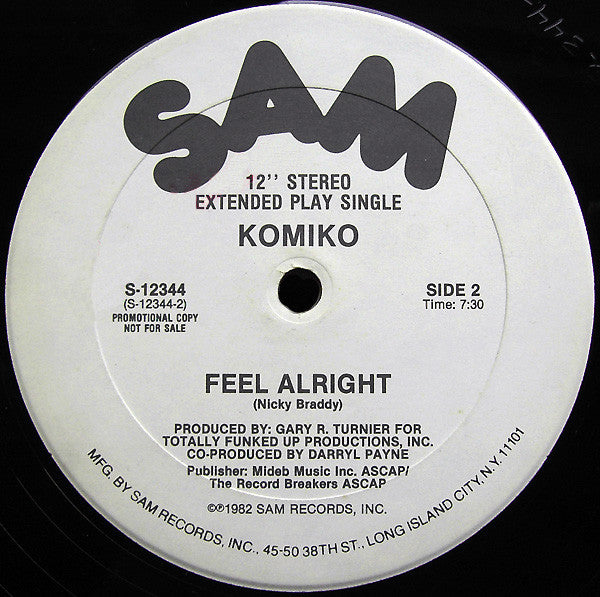 Komiko : Feel Alright (12", Promo)