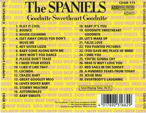The Spaniels : Goodnite Sweetheart Goodnite (CD, Comp)