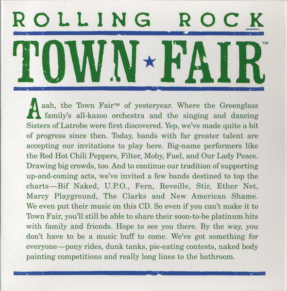 Various : Rolling Rock Town Fair (CD, Comp, Promo, Bi-)