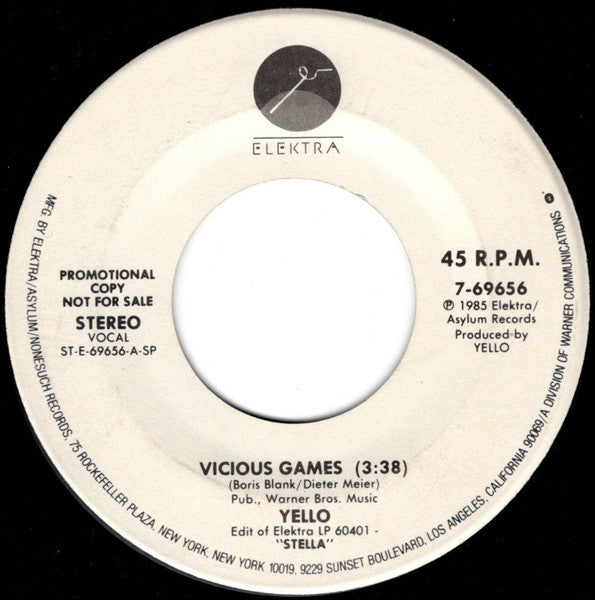 Yello : Vicious Games (7", Promo)