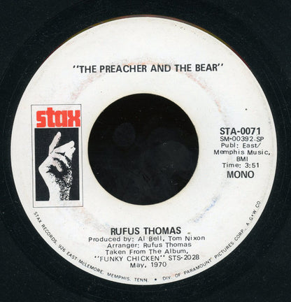 Rufus Thomas : The Preacher And The Bear (7", Promo, SP)