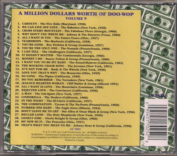 Various : A Million Dollars Worth Of Doo-Wop Volume 9 (CD, Comp)