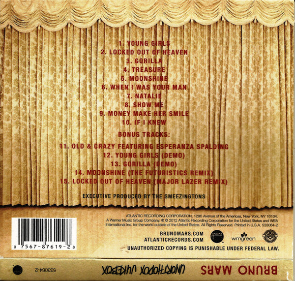 Bruno Mars : Unorthodox Jukebox (CD, Album, PA )