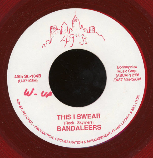 The Bandaleers : Congratulations, Baby / This I Swear (7", Red)