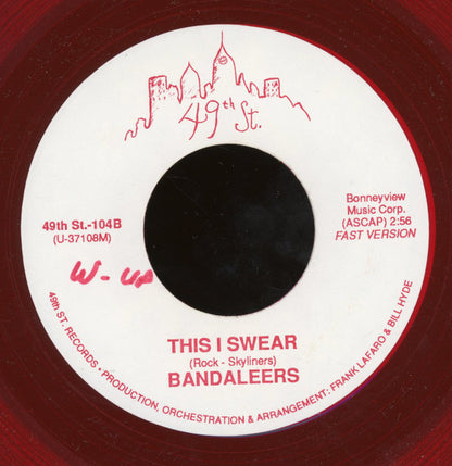 The Bandaleers : Congratulations, Baby / This I Swear (7", Red)