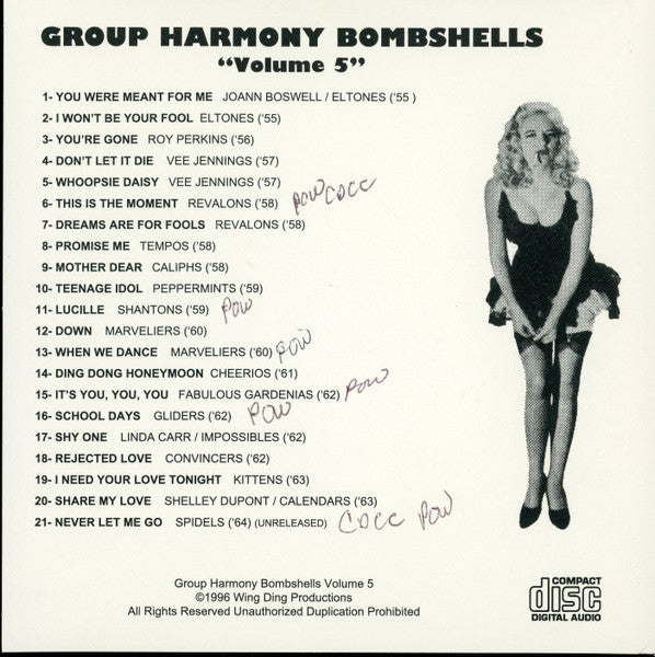 Various : Group Harmony Bombshells Volume 5 (CD, Comp)