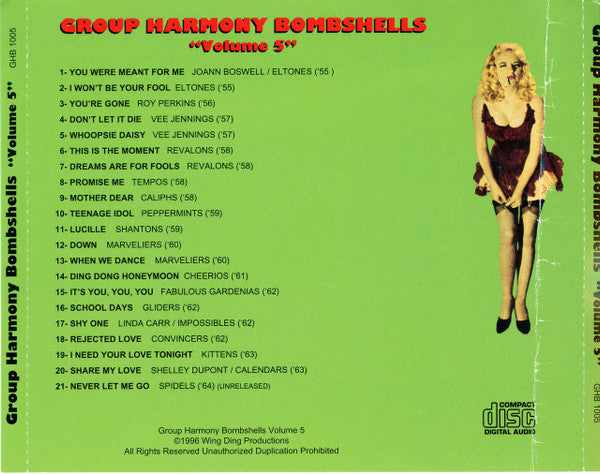 Various : Group Harmony Bombshells Volume 5 (CD, Comp)