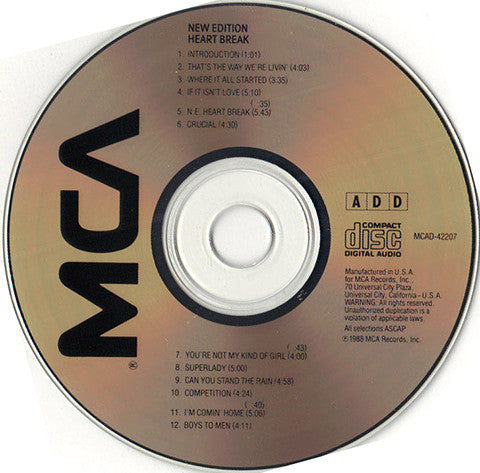 New Edition : Heart Break (CD, Album)