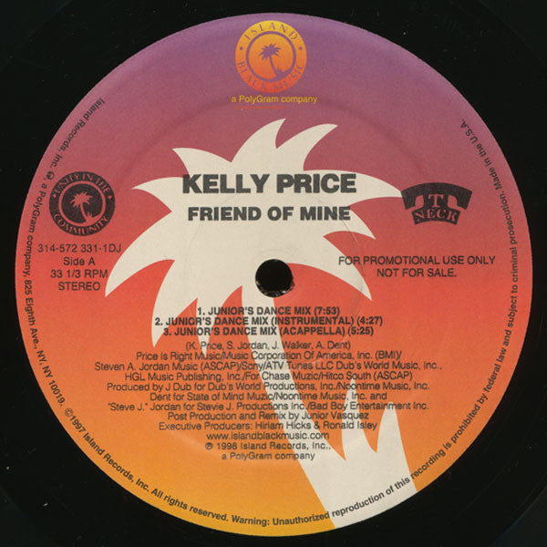 Kelly Price : Friend Of Mine (12", Promo)
