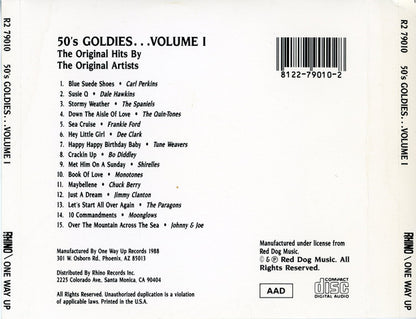 Various : 50's Goldies Volume I - The Original Hits By The Original Artists (CD, Comp)