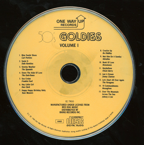 Various : 50's Goldies Volume I - The Original Hits By The Original Artists (CD, Comp)