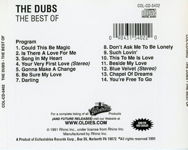 The Dubs : The Best Of The Dubs (CD, Comp)