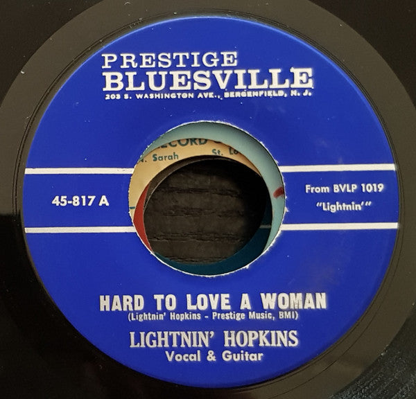 Lightnin' Hopkins : Hard To Love A Woman / Back To New Orleans (7")