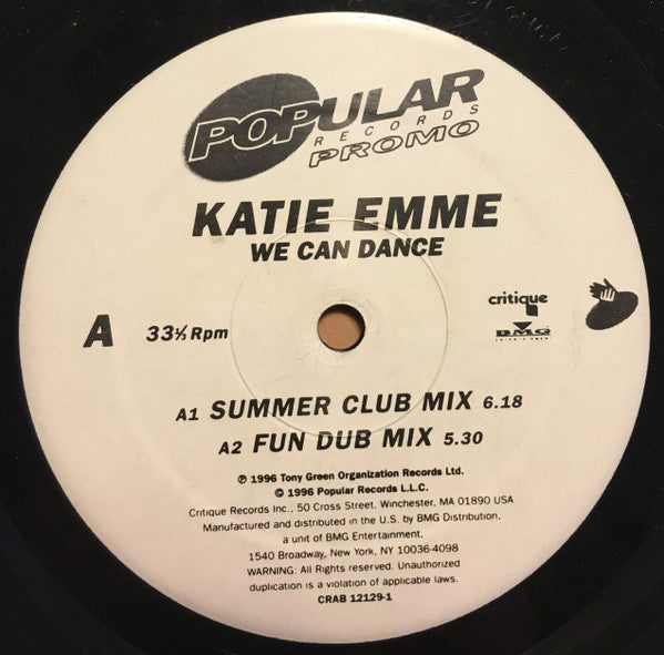 Katie Emme : We Can Dance (12", Promo)