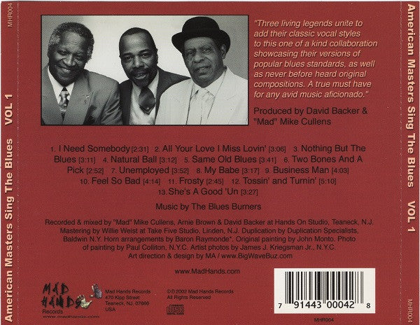 Bobby Lewis, Pookie Hudson, Lewis Lymon : American Masters Sing The Blues VOL 1 (CD, Album)