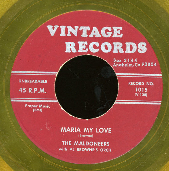 The Maldoneers : Maria My Love / What A Pity (7", Yel)