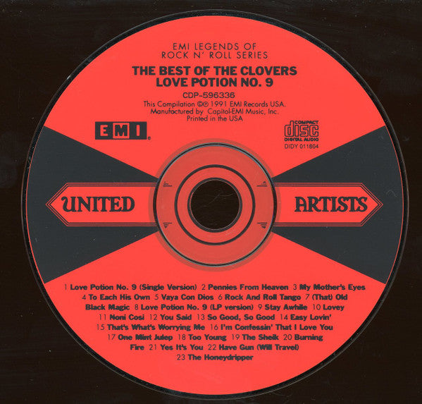 The Clovers : The Best Of The Clovers (Love Potion No. 9) (CD, Comp, Club)