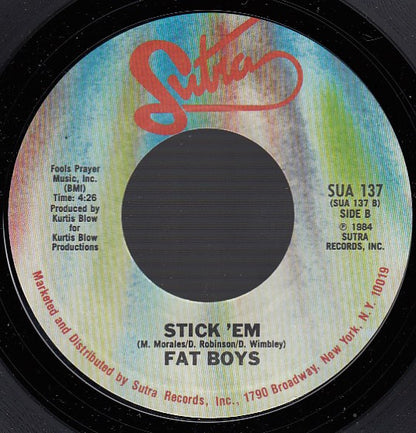 Fat Boys : Jail House Rap / Stick 'Em (7", Styrene)