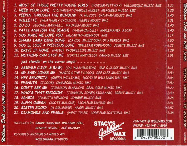 William Dell And Wee Jams : Peepin' Through The Window (CD, Album)