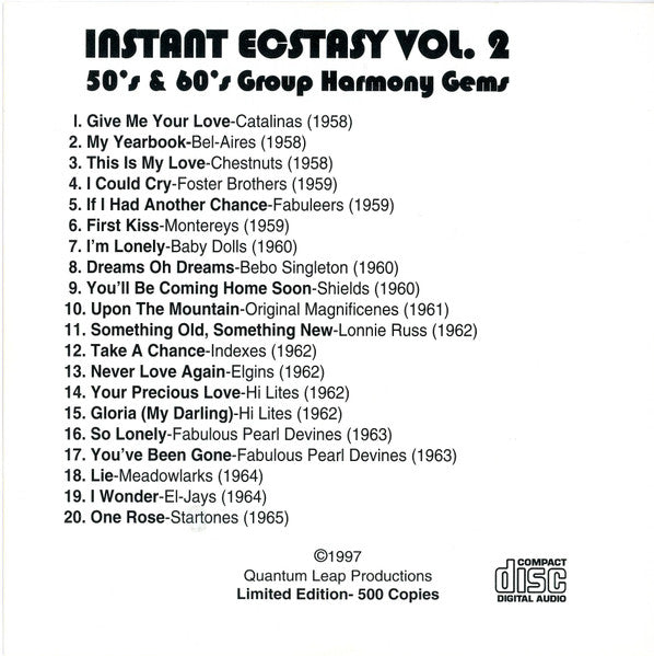 Various : Instant Ecstasy Vol.2 (CD, Comp, Ltd)