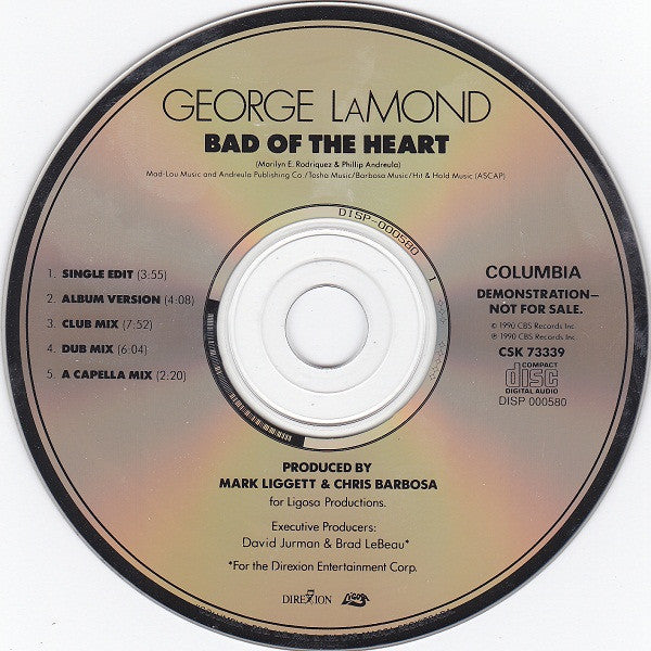 George LaMond : Bad Of The Heart (CD, Maxi, Promo)