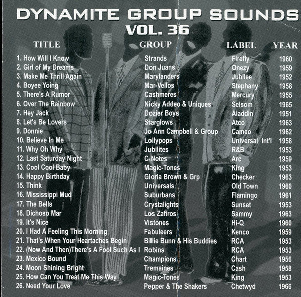 Various : Dynamite Group Sounds Vol. 36 - 26 Explosive Group Harmony Sides (CD, Comp)