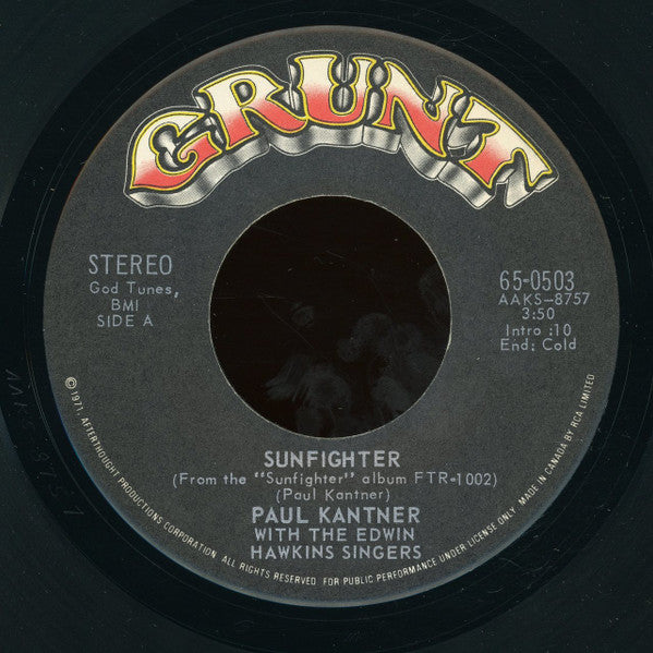 Paul Kantner / Grace Slick : Sunfighter (7")