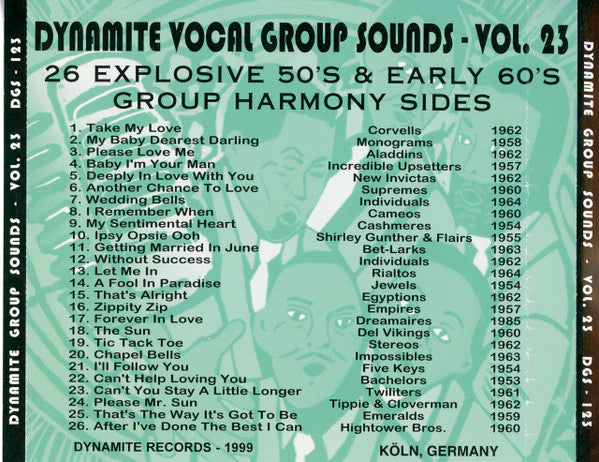 Various : Dynamite Group Sounds Vol. 23 - 26 Explosive Group Harmony Sides (CD, Comp)