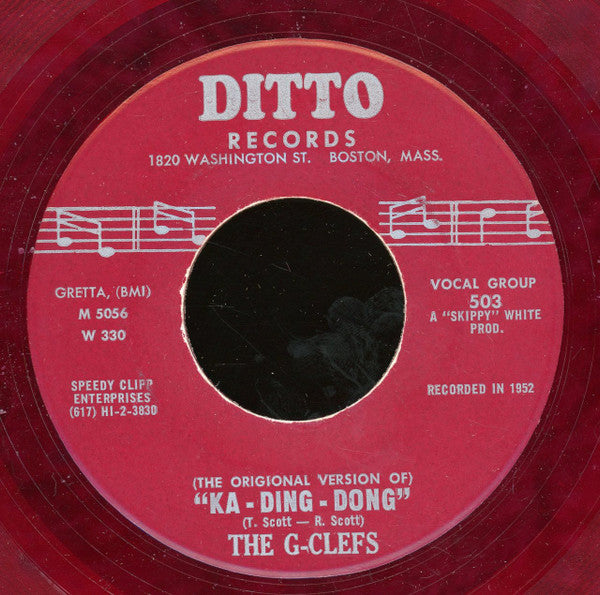 The G-Clefs : I'll Remember All Your Kisses / Ka-Ding-Dong (7", Unofficial, Red)