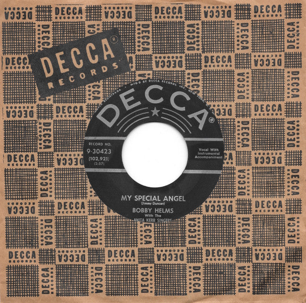Bobby Helms : My Special Angel / Standing At The End Of My World (7", Single, Glo)
