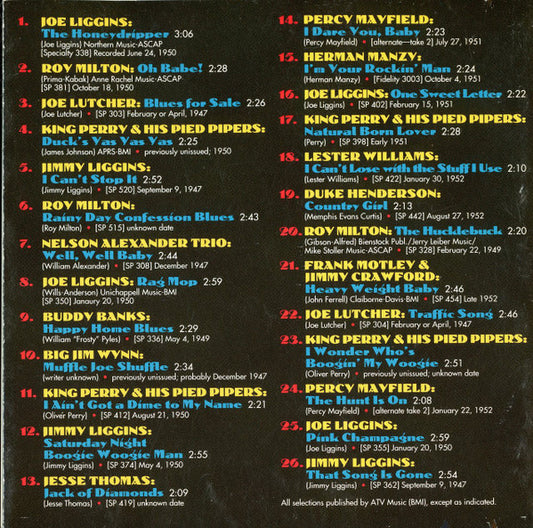 Various : Specialty Legends Of Jump Blues Volume One (CD, Comp, Promo)