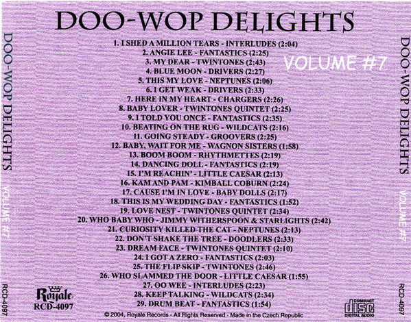 Various : Doo-Wop Delights Volume #7 (CDr, Comp)