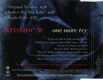 Kristine W : One More Try (CD, Single)