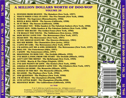Various : A Million Dollars Worth Of Doo-Wop Volume 20 (CD, Comp)