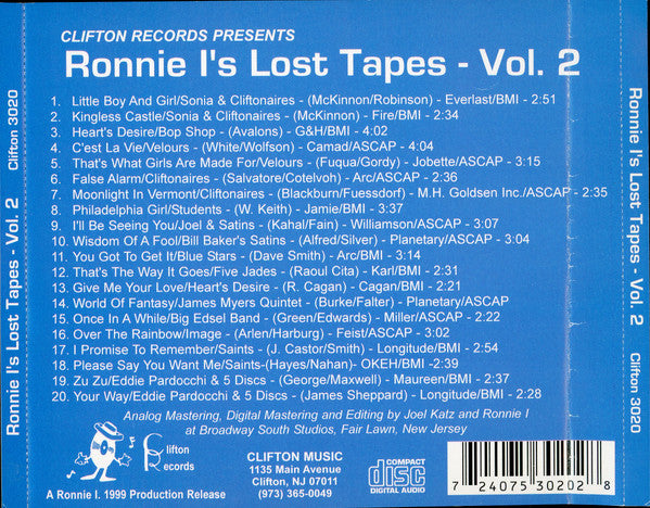 Various : Ronnie I's Lost Tapes Vol. 2 (CD, Comp)