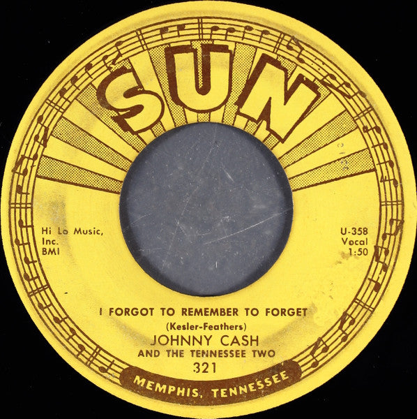 Johnny Cash & The Tennessee Two : I Forgot To Remember To Forget / Katy Too (7", Single, MSI)
